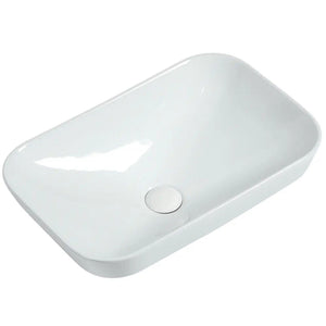 ZUMI GOCCIA SEMI-RECESSED AND DROP IN CERAMIC BASIN GLOSS WHITE 535MM