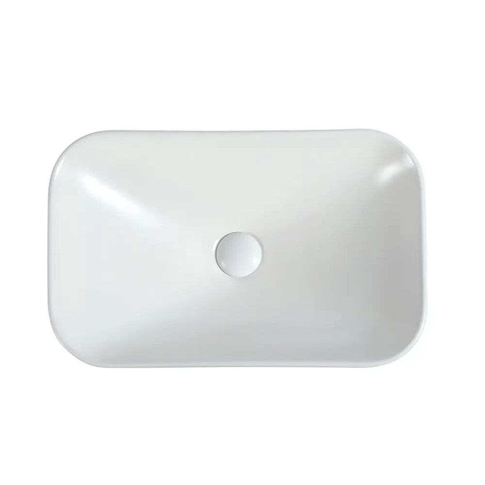 ZUMI GOCCIA SEMI-RECESSED AND DROP IN CERAMIC BASIN MATTE WHITE 535MM