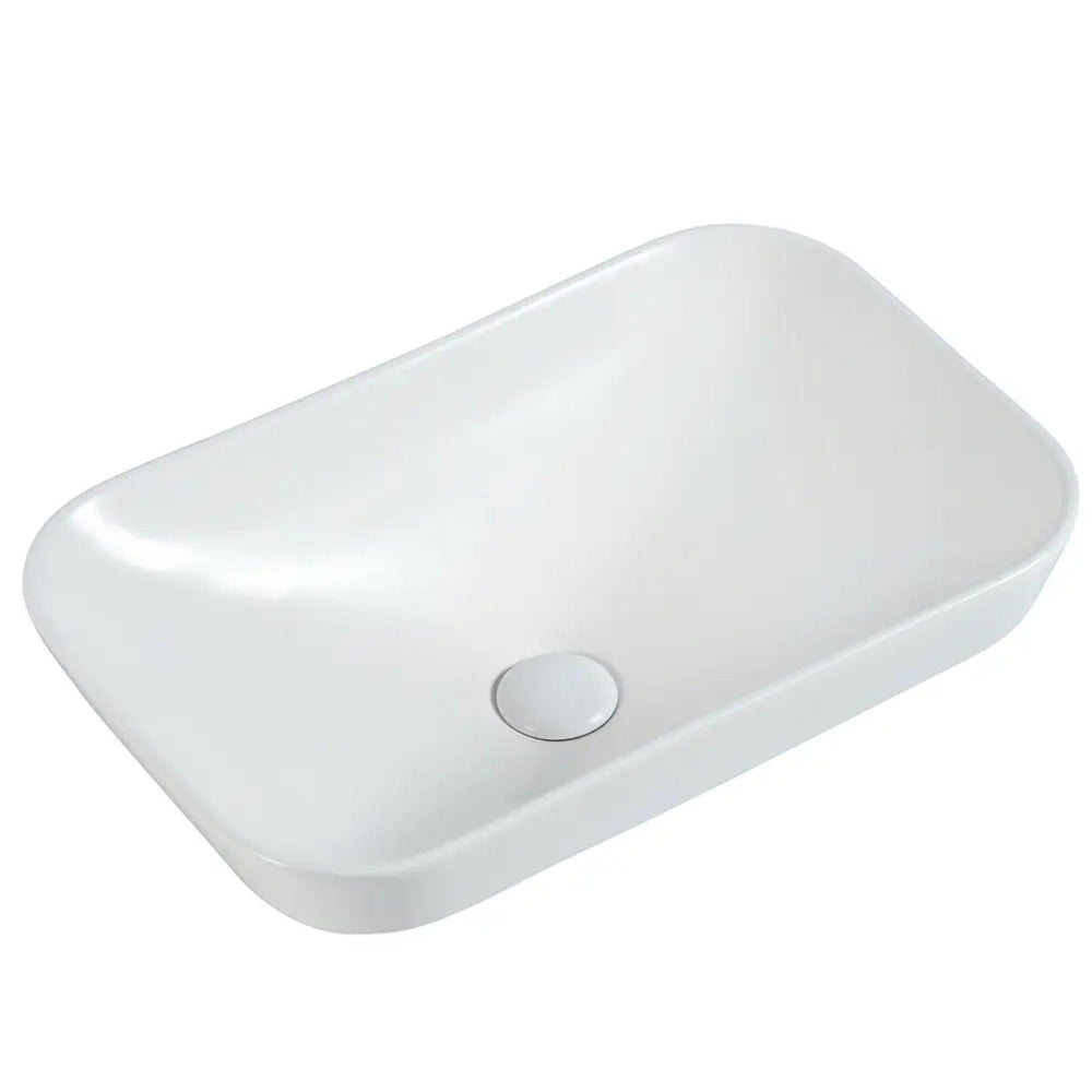 ZUMI GOCCIA SEMI-RECESSED AND DROP IN CERAMIC BASIN MATTE WHITE 535MM