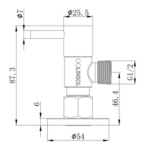 LINSOL ZARAH EASY TURN CISTERN TAP - Technical Drawing