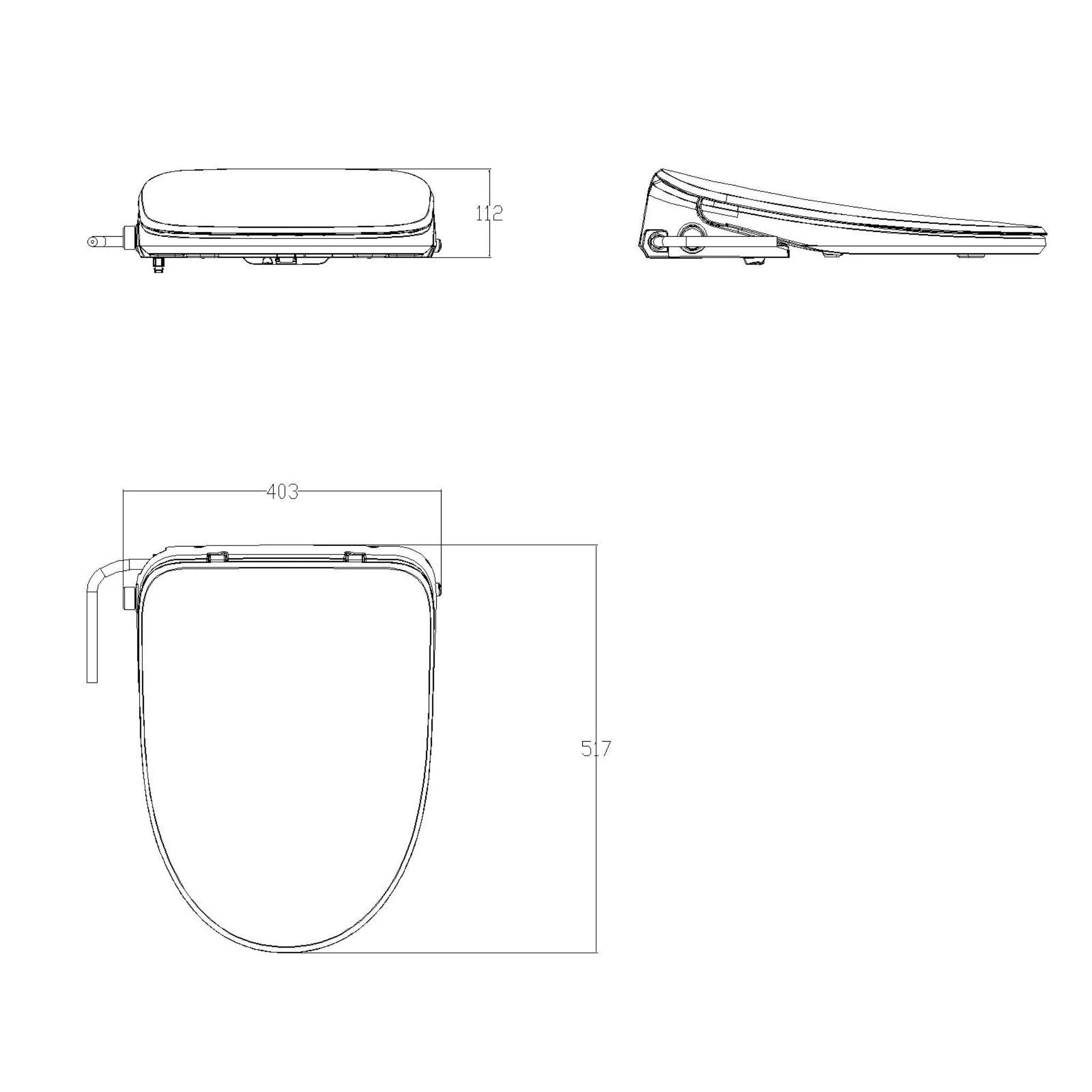 JOMOO SMART BIDET SEAT WITH REMOTE CONTROL ELONGATED GLOSS WHITE