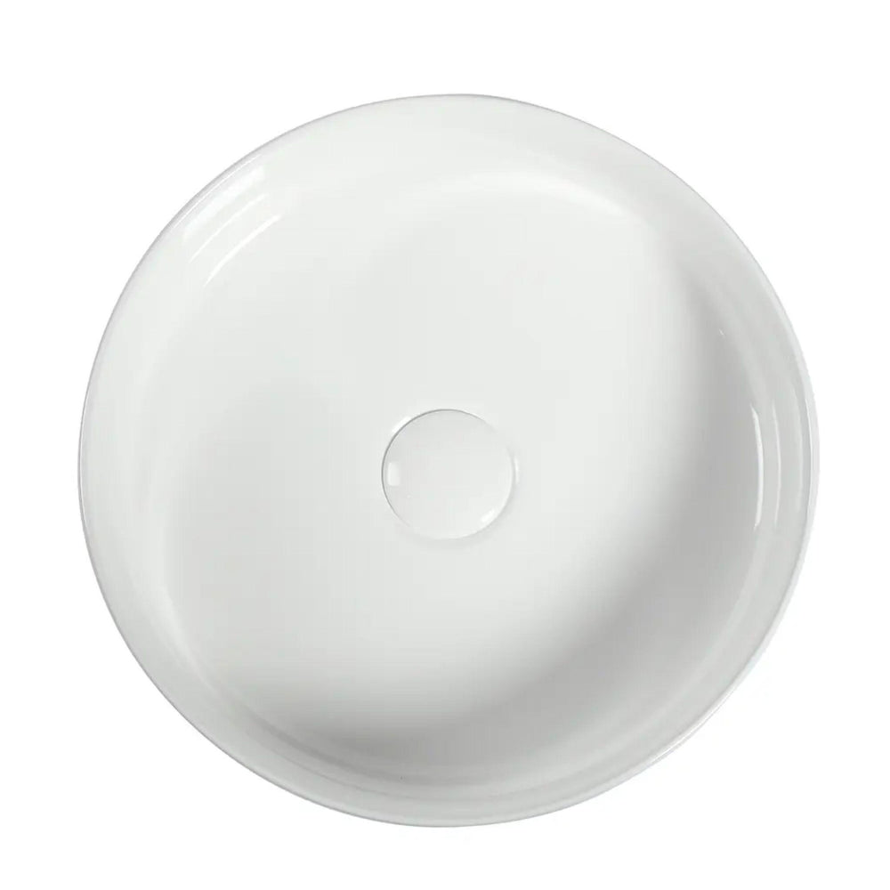 ZUMI LVIA SEMI-RECESSED AND DROP-IN CERAMIC BASIN GLOSS WHITE 400MM