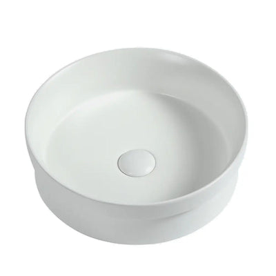 ZUMI LVIA SEMI-RECESSED AND DROP-IN CERAMIC BASIN GLOSS WHITE 400MM