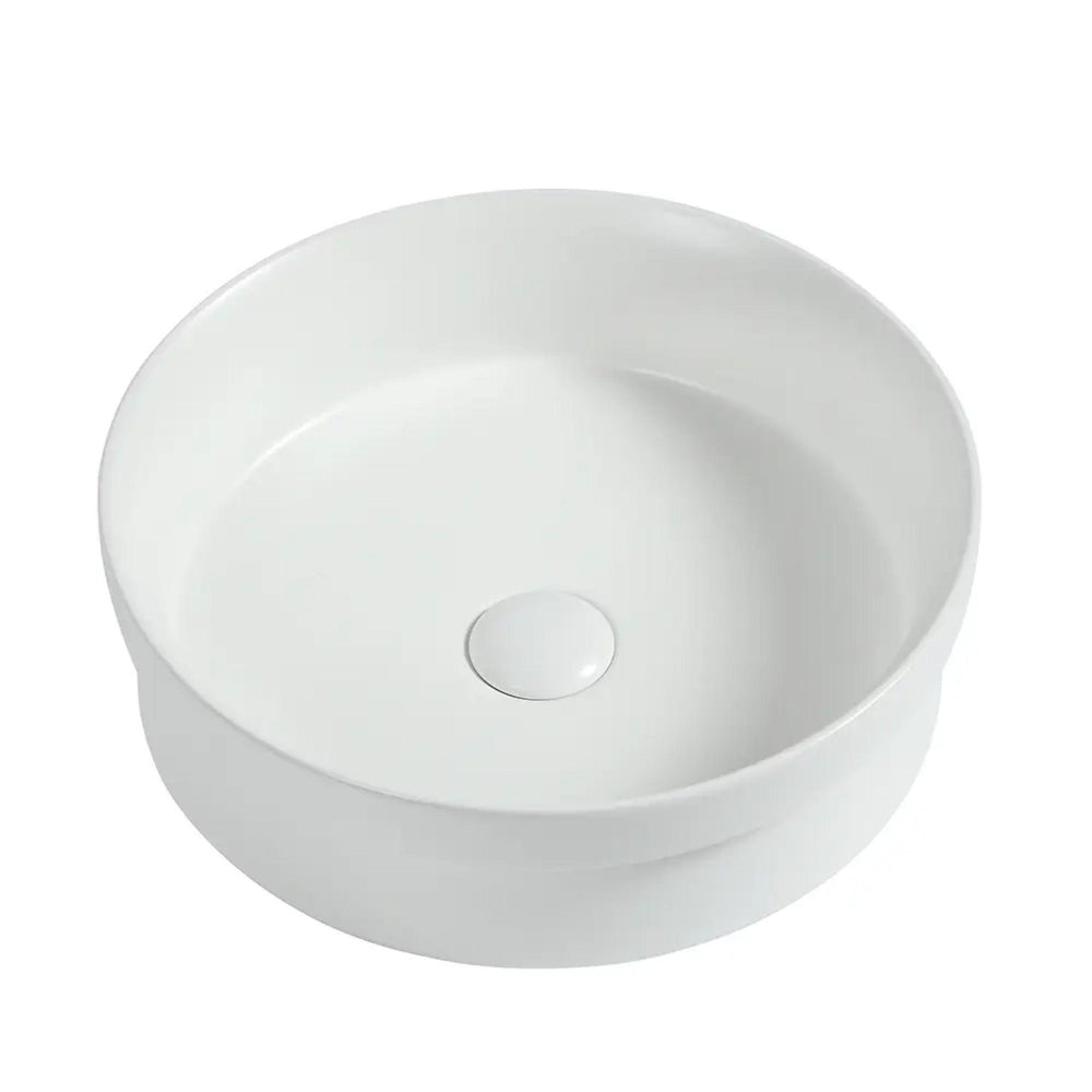 ZUMI LVIA SEMI-RECESSED AND DROP-IN CERAMIC BASIN MATTE WHITE 400MM