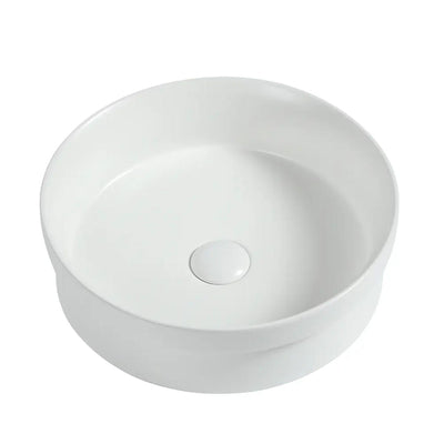 ZUMI LVIA SEMI-RECESSED AND DROP-IN CERAMIC BASIN MATTE WHITE 400MM