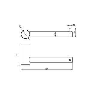 NERO ZEN TOILET ROLL HOLDER 175MM BRUSHED NICKEL