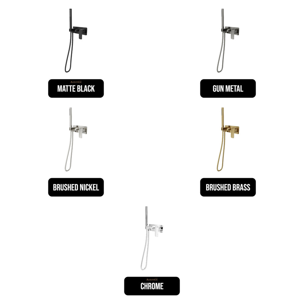 LINSOL ZIA WALL MIXER WITH HAND SHOWER BRUSHED BRASS