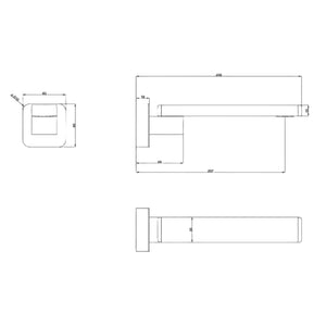 Linsol Zia Swivel Bath Spout 230mm Gun Metal - Lifestyle