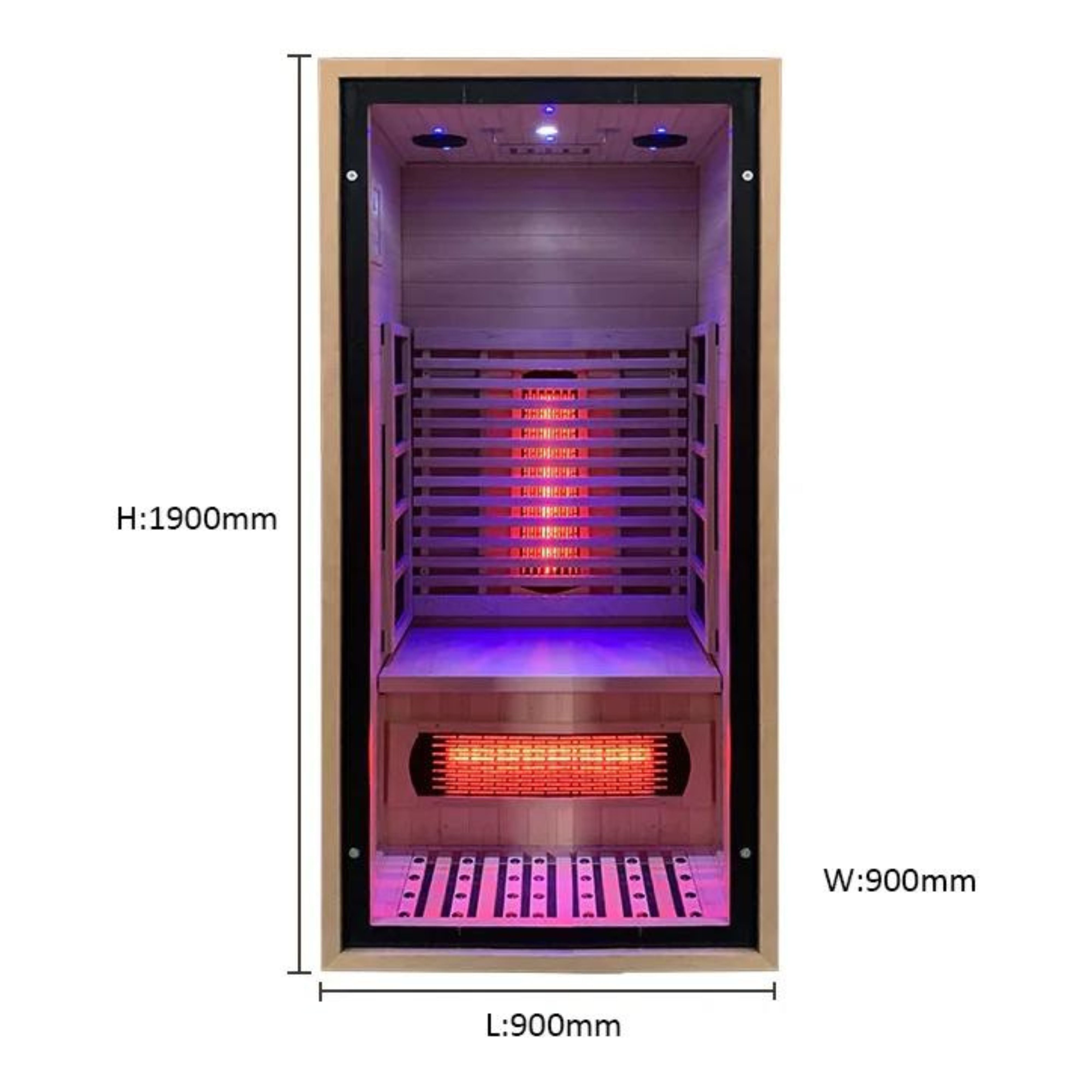 ZUA HEALTH 1 PERSON FULL SPECTRUM INFRARED SAUNA ROOM LOW EMF VERSION