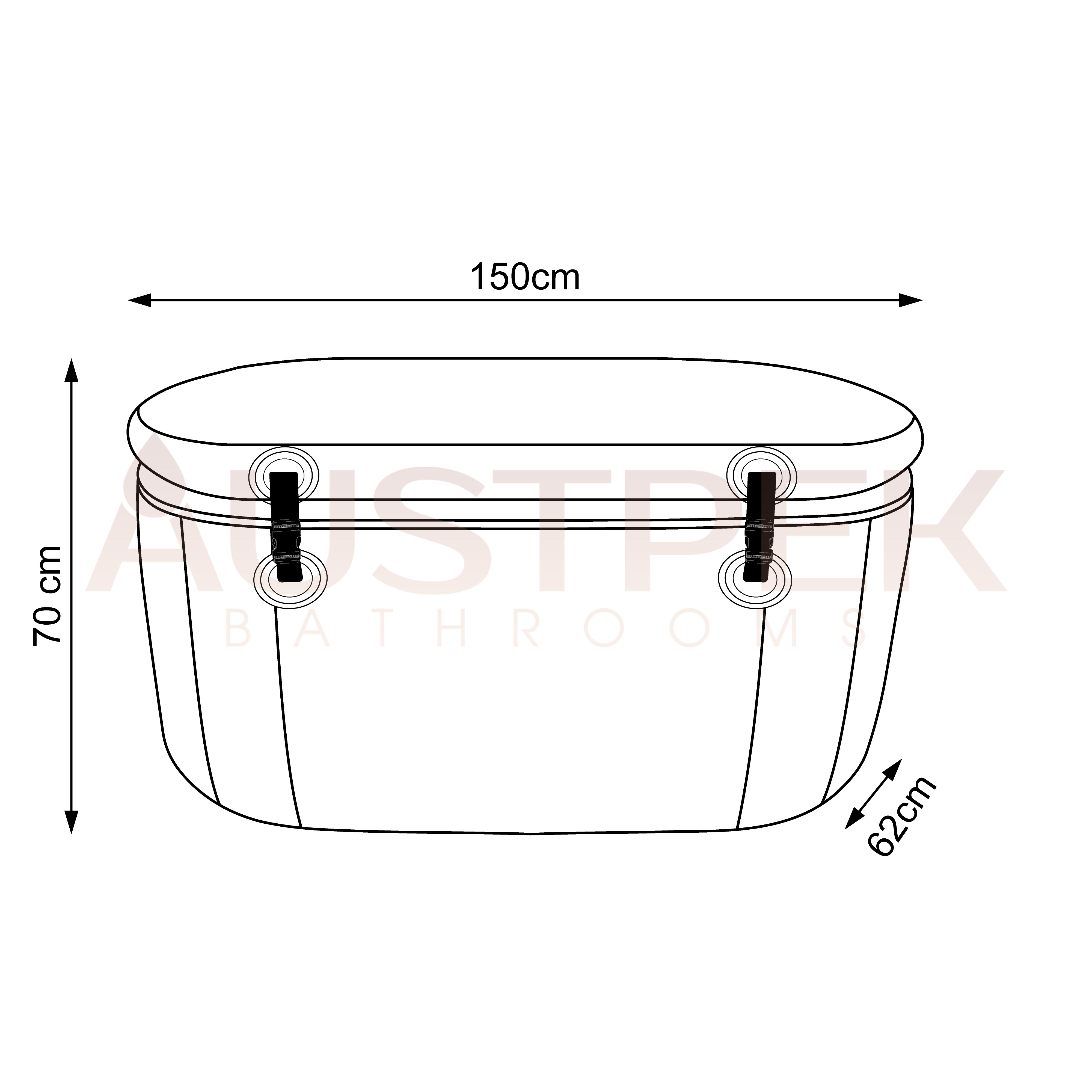 ZUA HEALTH INFLATABLE ICE BATHTUB WITH 1HP REFRIGERATION UNIT BLACK 1500MM