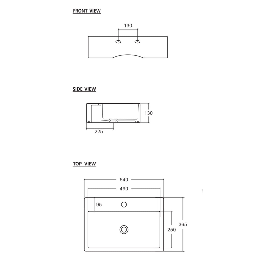 ZUMI APPESO WALL HUNG BASIN GLOSS WHITE 540MM