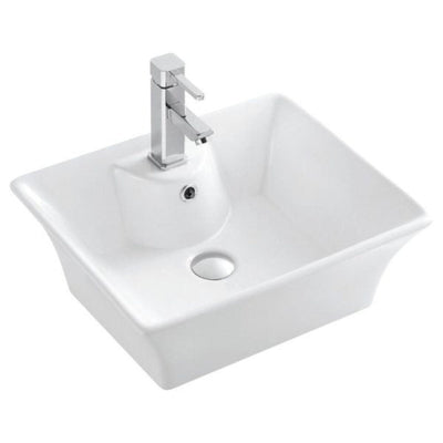 MERCIO ZENTO RECTANGULAR WALL HUNG SEMI PEDESTAL BASIN GLOSS WHITE 495MM