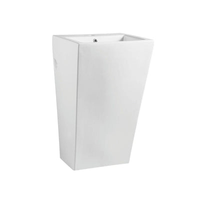 MERCIO ZENTO RECTANGULAR FREESTANDING PEDESTAL BASIN GLOSS WHITE 510MM