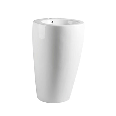 MERCIO ZENTO OVAL FREESTANDING PEDESTAL BASIN GLOSS WHITE 550MM