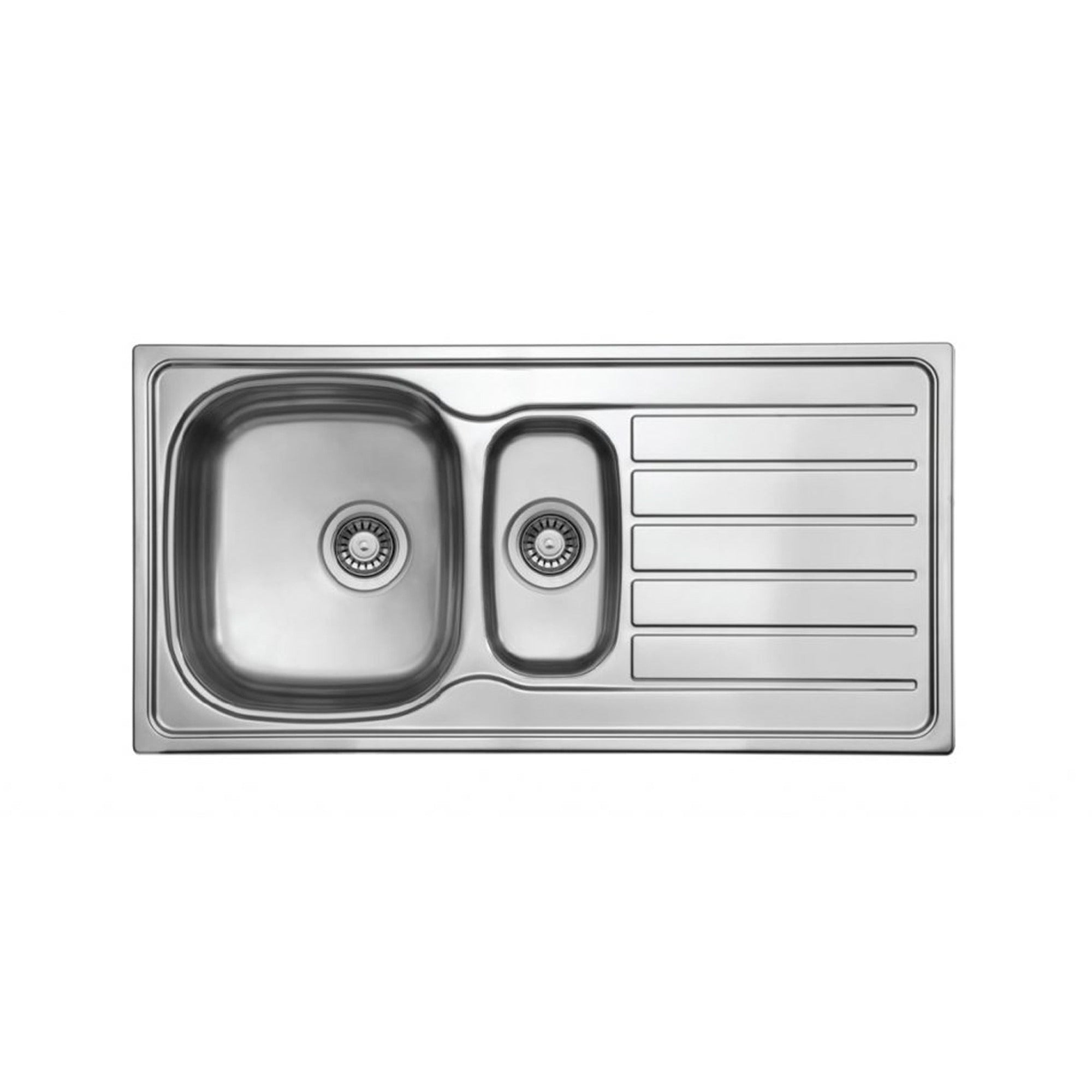 SEIMA ACERO 1000 1 & 1/2 BOWL KITCHEN SINK WITH DRAINER STAINLESS STEEL 1000MM