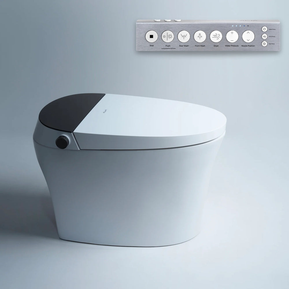 ALIA SMART INTEGRATED TOILET WITH REMOTE CONTROLLED BIDET ELONGATED WHITE