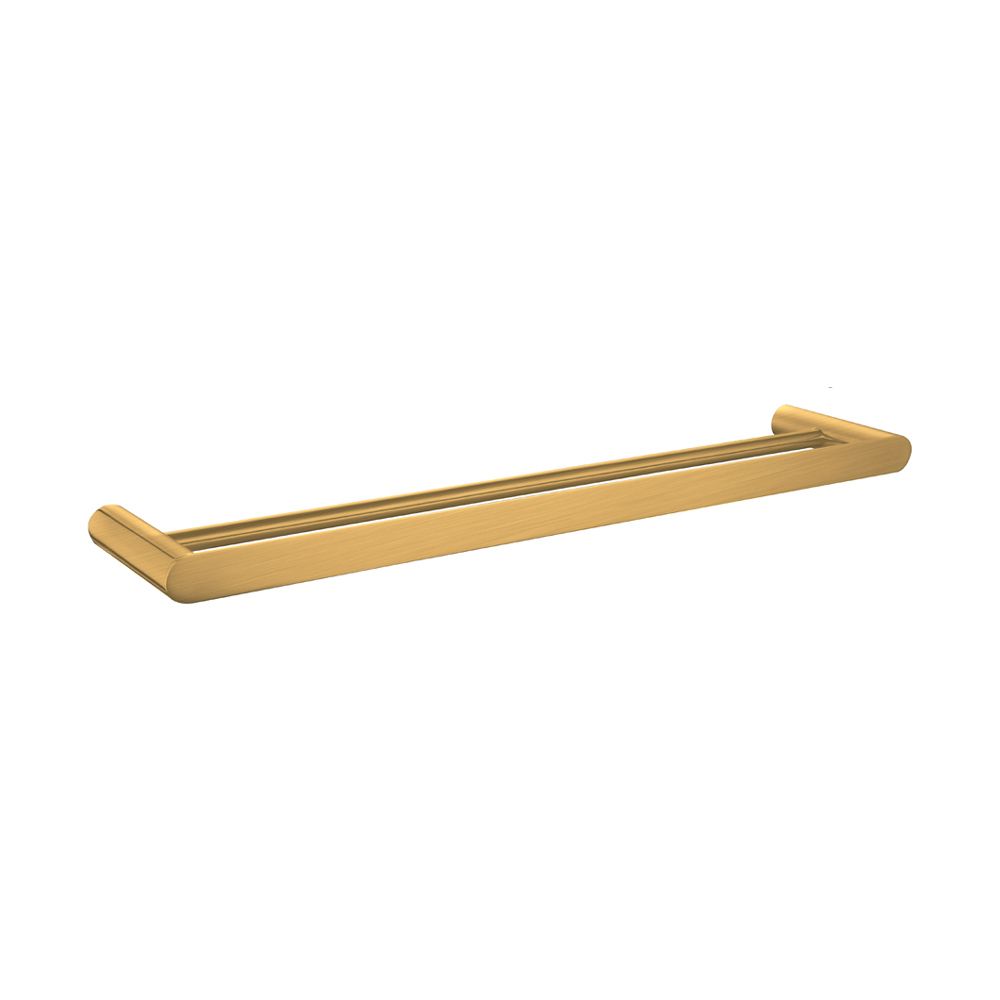 NORICO BELLINO NON-HEATED DOUBLE TOWEL RAIL BRUSHED YELLOW GOLD 600MM