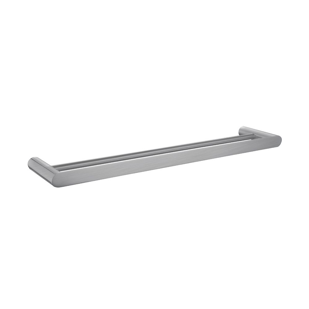 NORICO BELLINO NON-HEATED DOUBLE TOWEL RAIL BRUSHED NICKEL 600MM