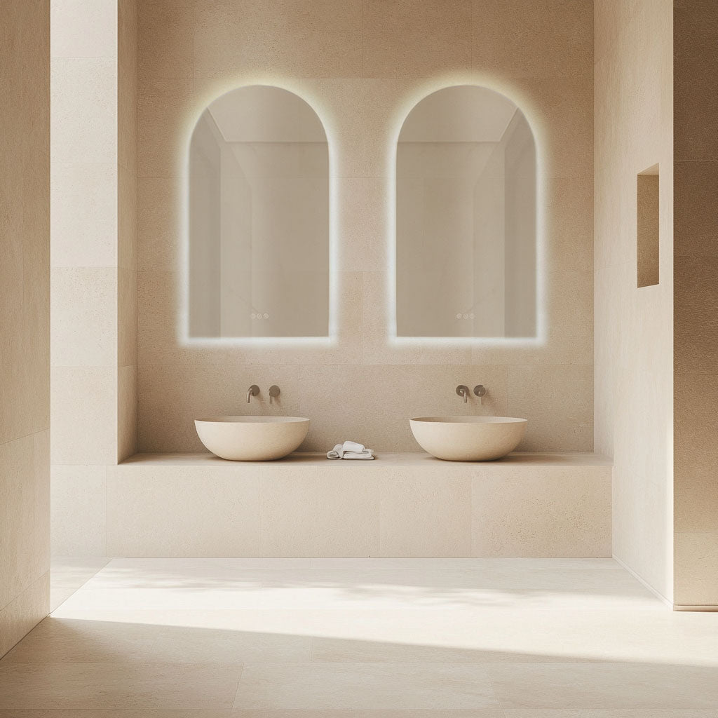 RADIANT HEATING FLESS ARK FRAMELESS LED MIRROR 550X1000MM