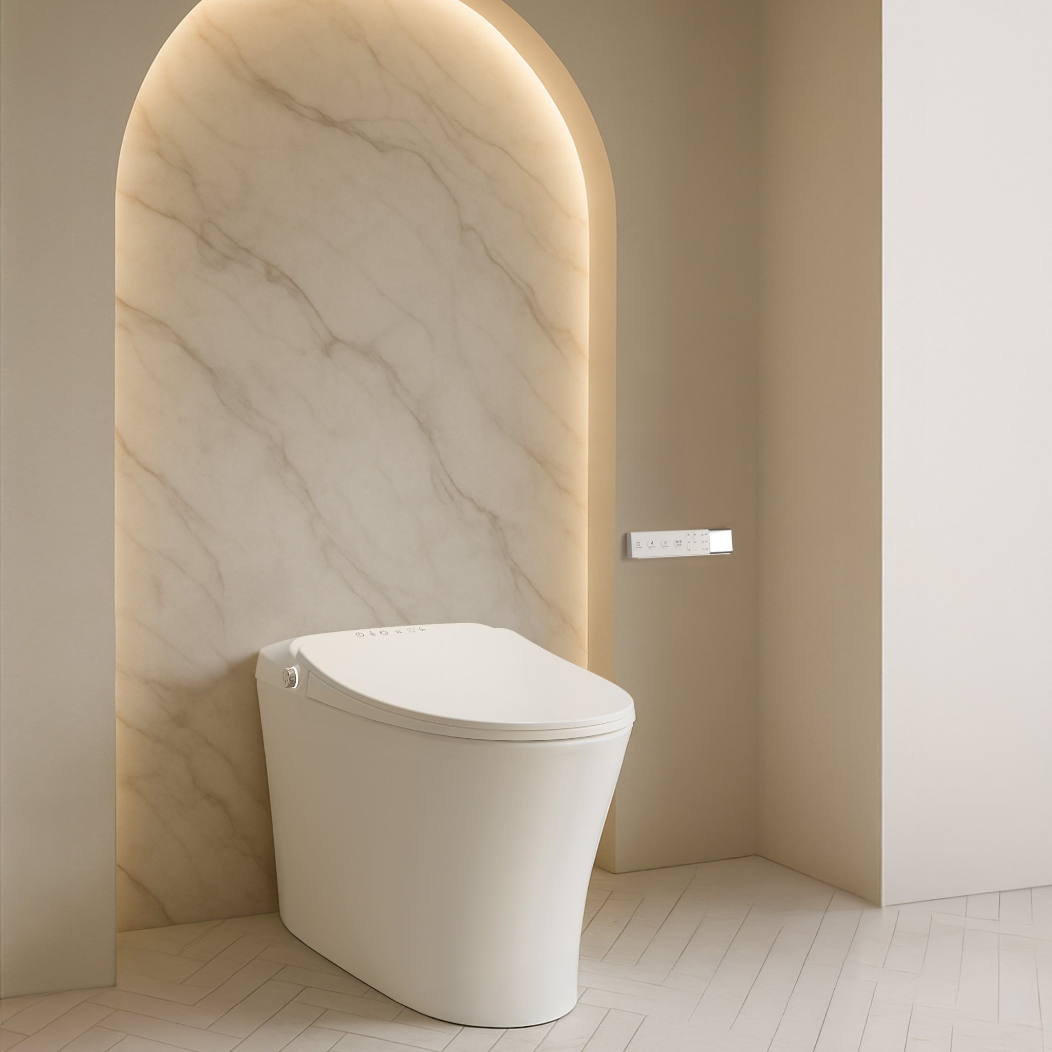 ATTICA CLAYA SPA WELLNESS SMART TOILET SUITE W/ REMOTE CONTROL GLOSS WHITE