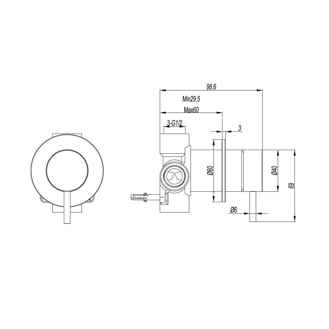 LINKWARE ELLE 316 WALL MIXER BRUSHED STAINLESS