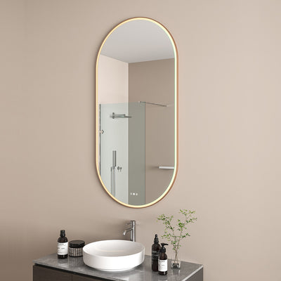 RADIANT HEATING AURA KÄPSEL LED MIRROR BRUSHED BRONZE 545X1095MM