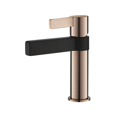 BELLA VISTA VIVO BASIN MIXER 163MM BLACK AND ROSE GOLD