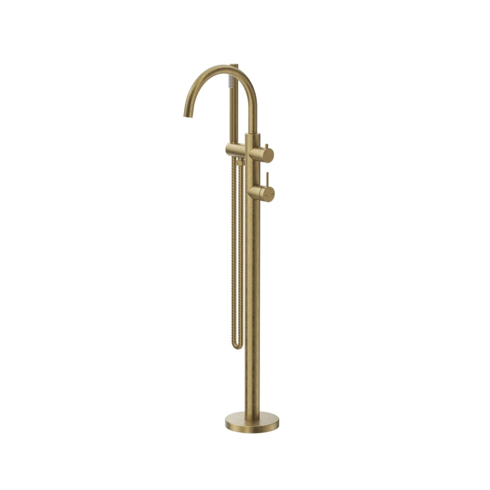 BELLA VISTA LVB MICA FREESTANDING BATH MIXER WITH HAND SHOWER 990MM LIVING BRASS