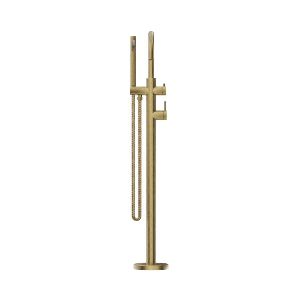 BELLA VISTA LVB MICA FREESTANDING BATH MIXER WITH HAND SHOWER 990MM LIVING BRASS