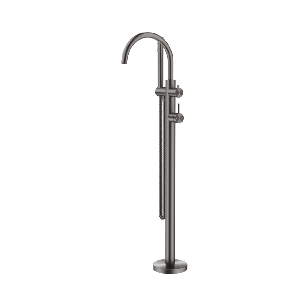 BELLA VISTA MICA FREESTANDING BATH MIXER WITH HAND SHOWER 850MM GUN METAL