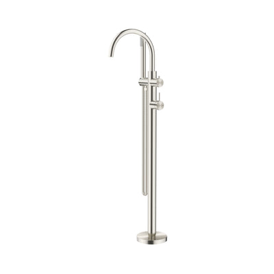 BELLA VISTA MICA FREESTANDING BATH MIXER WITH HAND SHOWER 850MM BRUSHED NICKEL