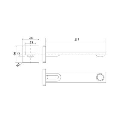 BELLA VISTA CRESTA BATH SPOUT 215MM CHROME