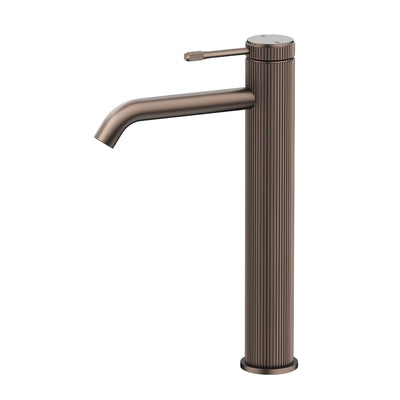 BELLA VISTA MICA FLUTED LEAD FREE TALL BASIN MIXER 290MM DUSK BRONZE