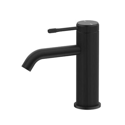 BELLA VISTA MICA FLUTED LEAD FREE BASIN MIXER 160MM BLACK