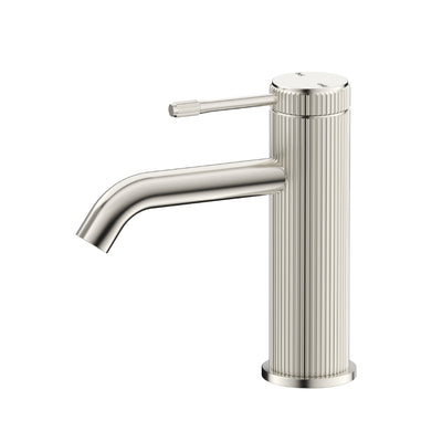 BELLA VISTA MICA FLUTED LEAD FREE BASIN MIXER 160MM BRUSHED NICKEL