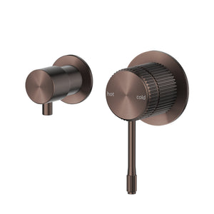 BELLA VISTA MICA FLUTED SHOWER MIXER DIVERTER SIDEWAYS 151MM DUSK BRONZE