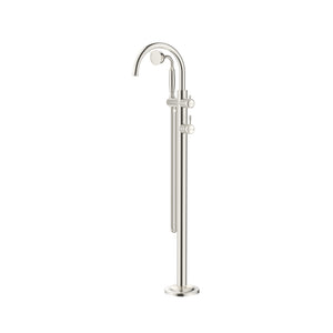BELLA VISTA MICA HERITAGE FREESTANDING BATH MIXER WITH HAND SHOWER 850MM BRUSHED NICKEL