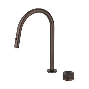 BELLA VISTA MICA FLUTED PULL-OUT HOB MIXER SET 375MM DUSK BRONZE