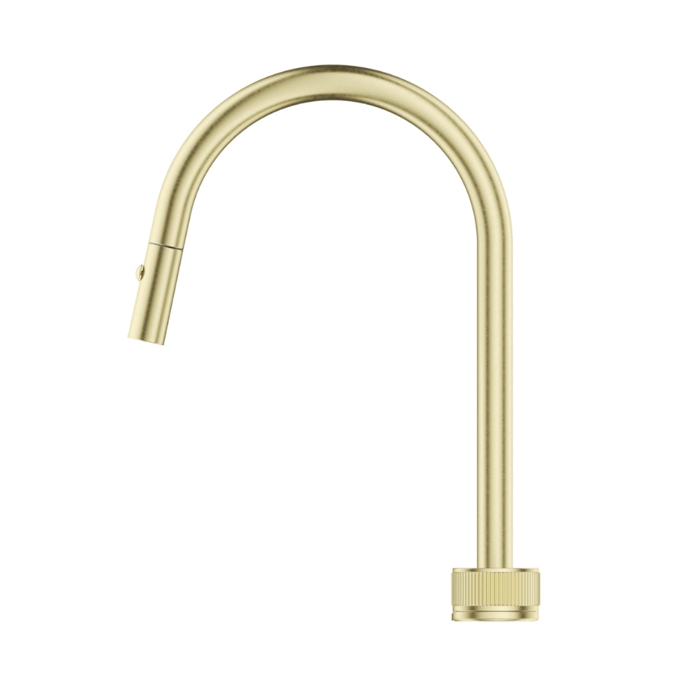BELLA VISTA MICA FLUTED PULL-OUT HOB MIXER SET 375MM FRENCH GOLD