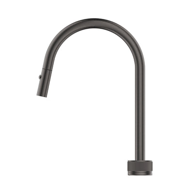 BELLA VISTA MICA LEAD FREE  FLUTED PULL-OUT HOB MIXER SET 375MM GUN METAL