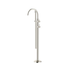 BELLA VISTA MICA FLUTED FREESTANDING BATH MIXER WITH HAND SHOWER 850MM BRUSHED NICKEL