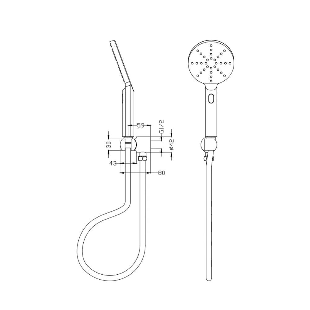 BELLA VISTA MICA AIR HAND SHOWER BLACK