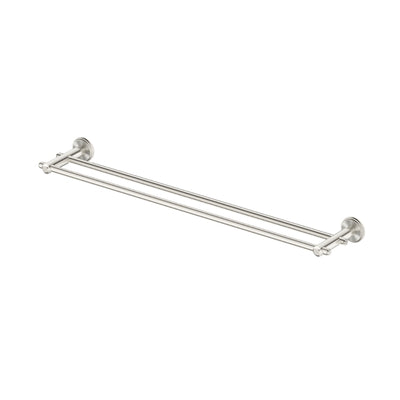BELLA VISTA MICA HERITAGE DOUBLE TOWEL RAIL BRUSHED NICKEL (AVAILABLE IN 600MM AND 800MM)