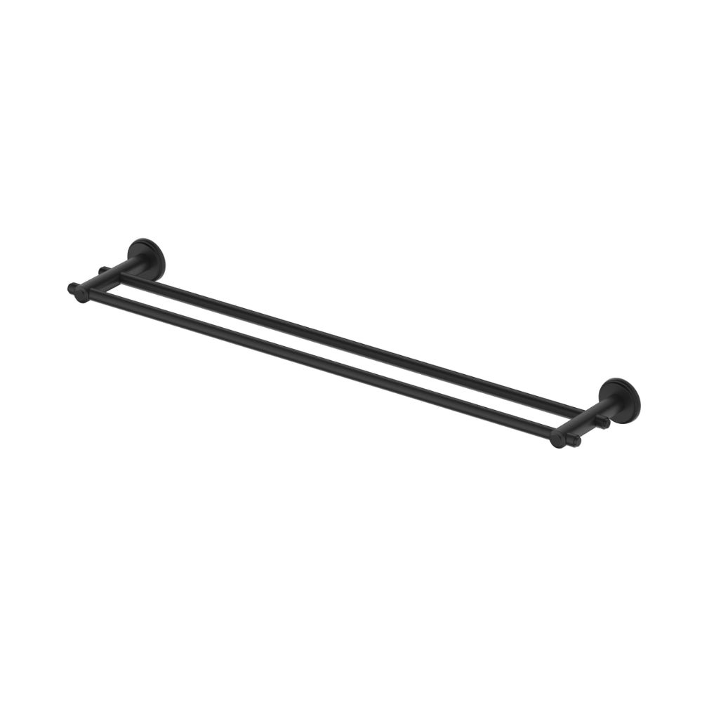 BELLA VISTA MICA HERITAGE DOUBLE TOWEL RAIL BLACK (AVAILABLE IN 600MM AND 800MM)