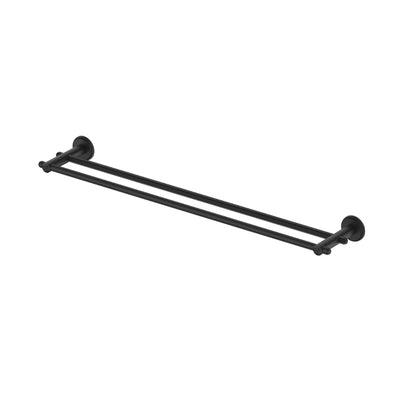 BELLA VISTA MICA HERITAGE DOUBLE TOWEL RAIL BLACK (AVAILABLE IN 600MM AND 800MM)