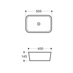 BELLA VISTA LINA ABOVE COUNTER BASIN MATTE WHITE 500MM
