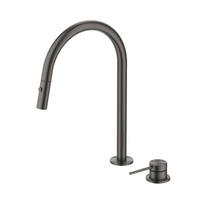 BELLA VISTA MICA PULL-OUT HOB MIXER SET 375MM GUN METAL