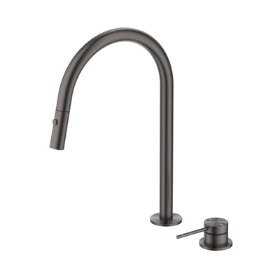 BELLA VISTA MICA LEAD FREE PULL-OUT HOB MIXER SET 375MM GUN METAL
