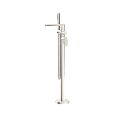 BELLA VISTA LANTRA FREESTANDING BATH MIXER WITH HAND SHOWER 917MM BRUSHED NICKEL