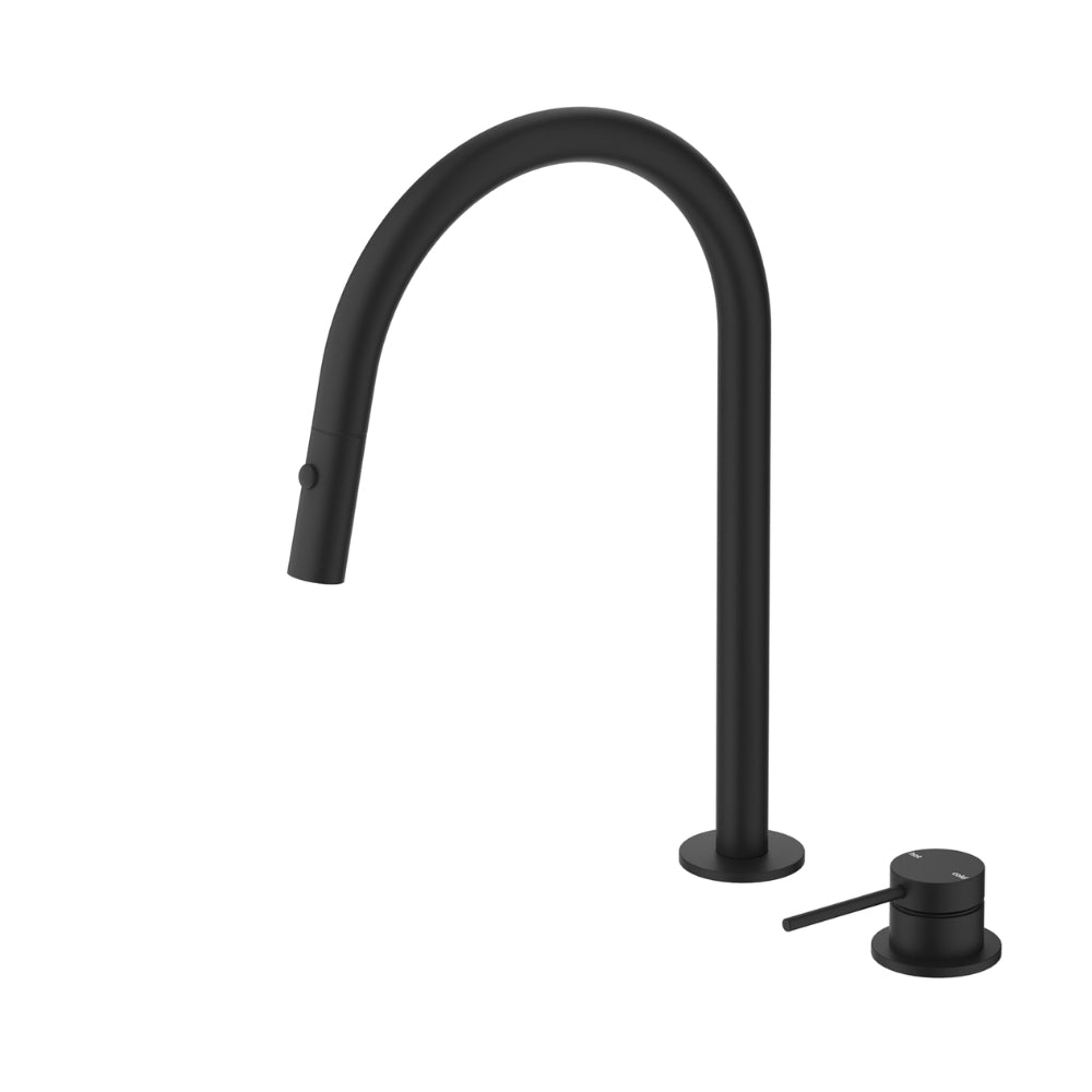 BELLA VISTA MICA LEAD FREE PULL-OUT HOB MIXER SET 375MM BLACK